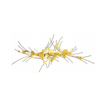 Luxury Geometric Metal Wall Decor Curved Lines Home Art in Gold